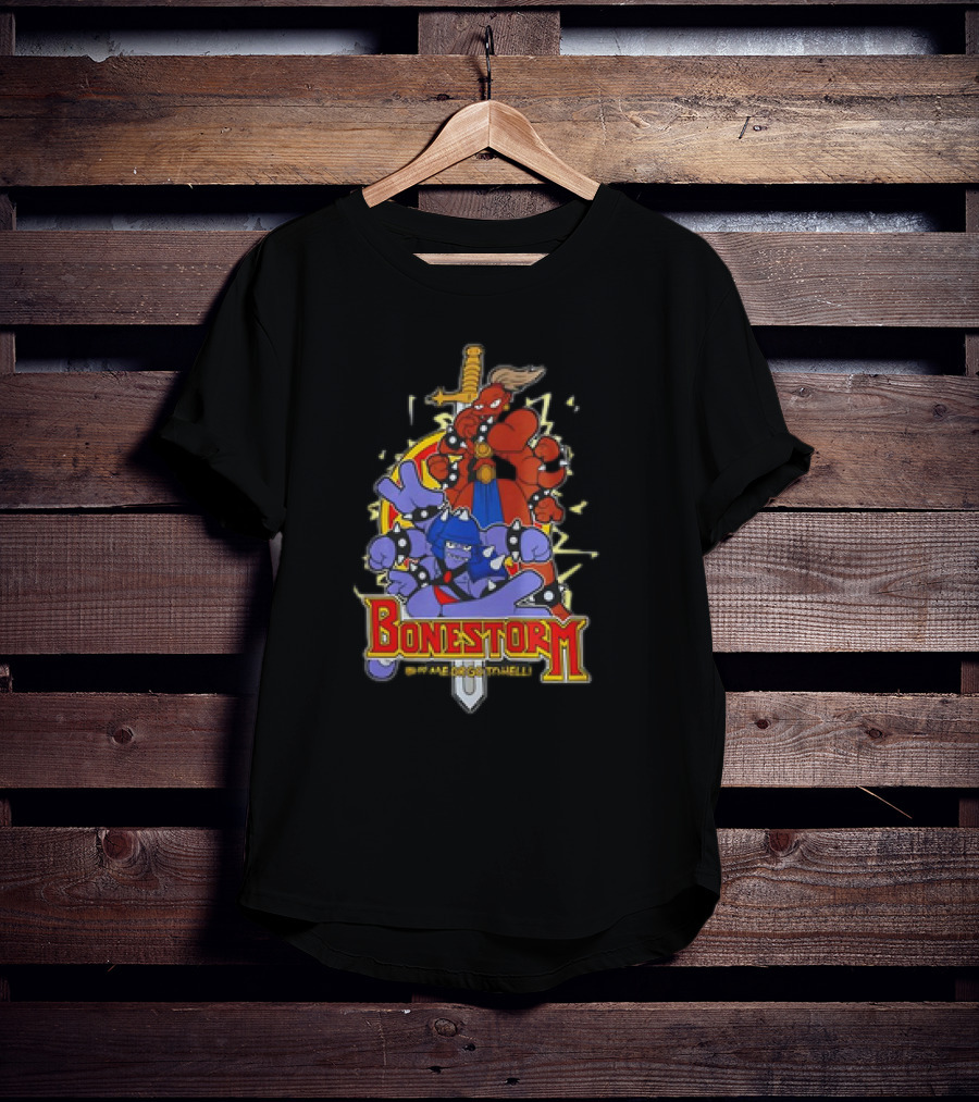 Bonestorm Buy Me Or Go To Hell Sword-Wielding Monsters Action T-Shirt