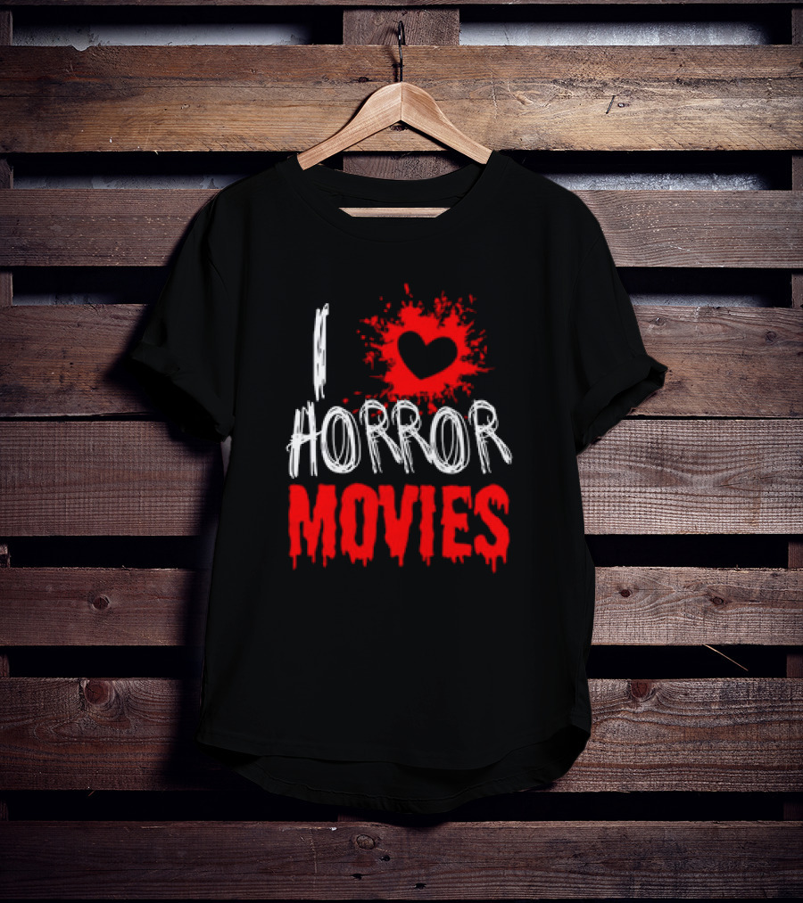 I Heart Horror Movies With Red Splatter T-Shirt