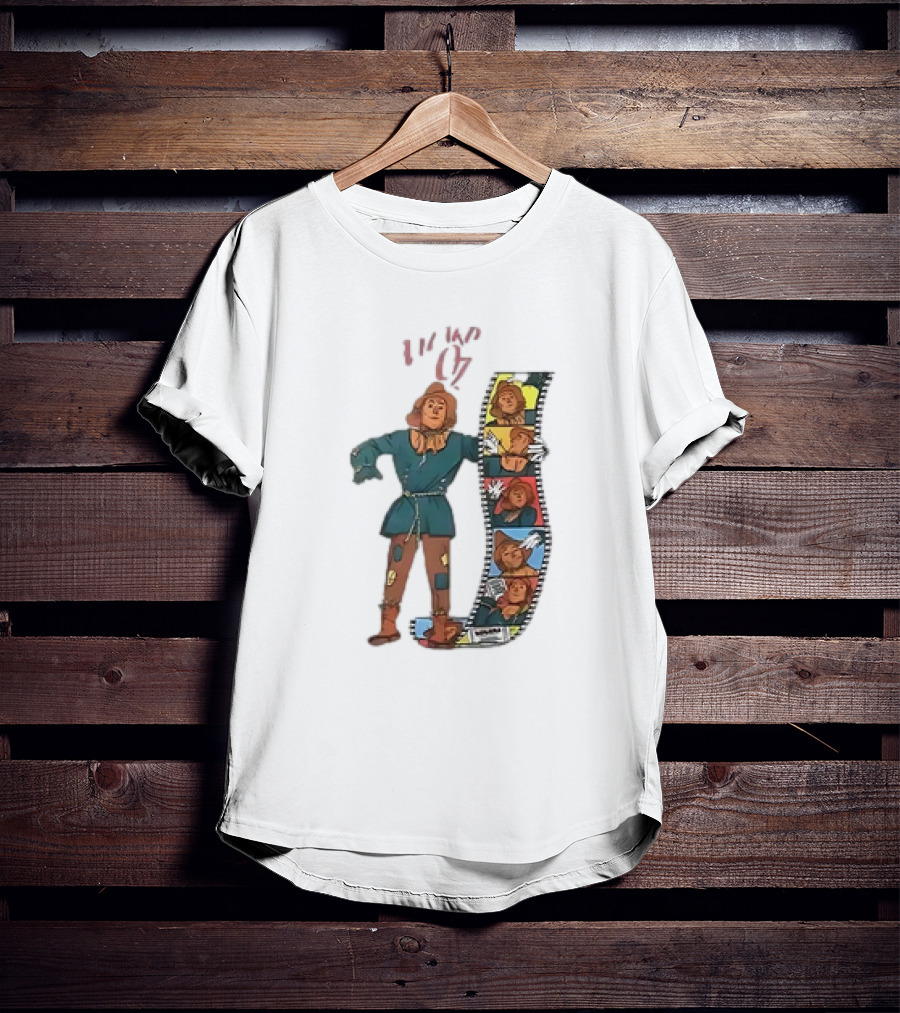 Scarecrow Filmstrip Wizard Of Oz Pop T-Shirt