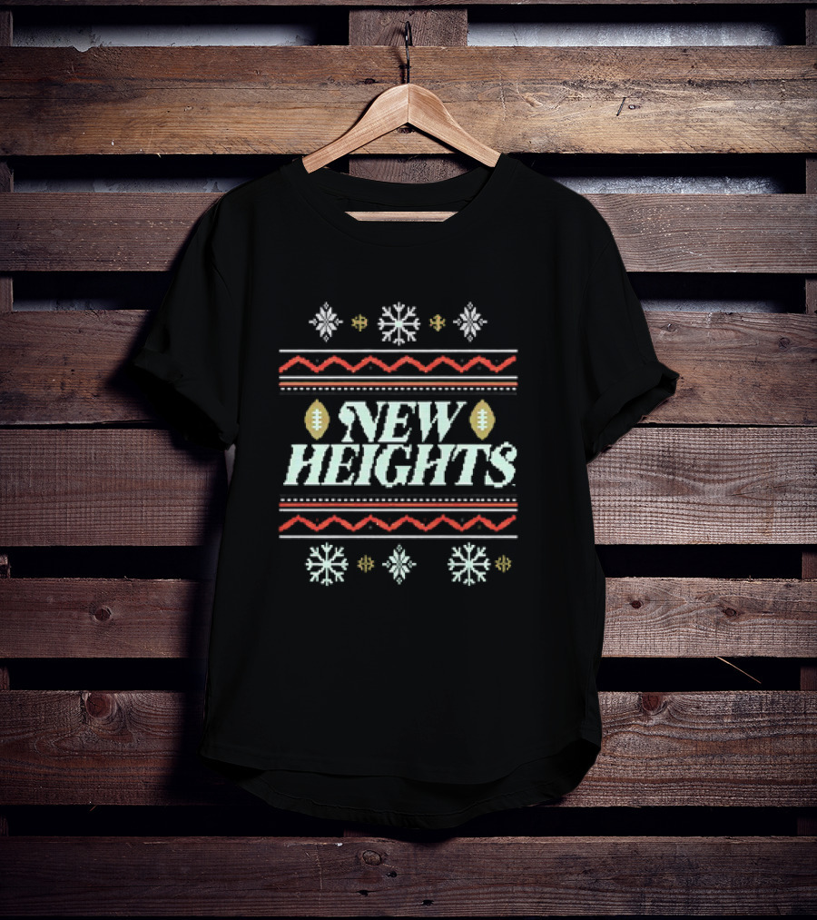 New Heights Football Snowflake Christmas Holiday T-Shirt