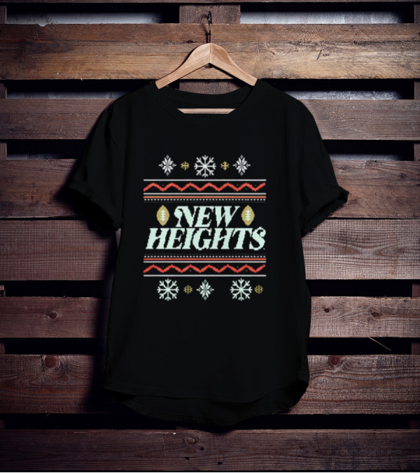 New Heights Football Snowflake Christmas Holiday T-Shirt