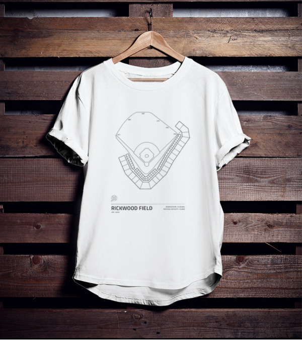 Rickwood Field Stadium Birmingham Alabama Est 1910 Diagram Layout T-Shirt