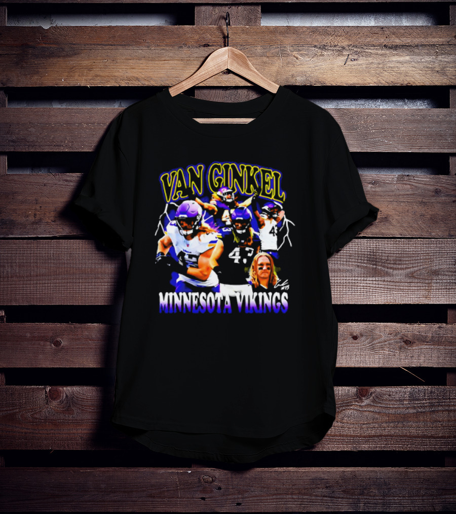 Van Ginkel Minnesota Vikings NFL Football Player Collage T-Shirt