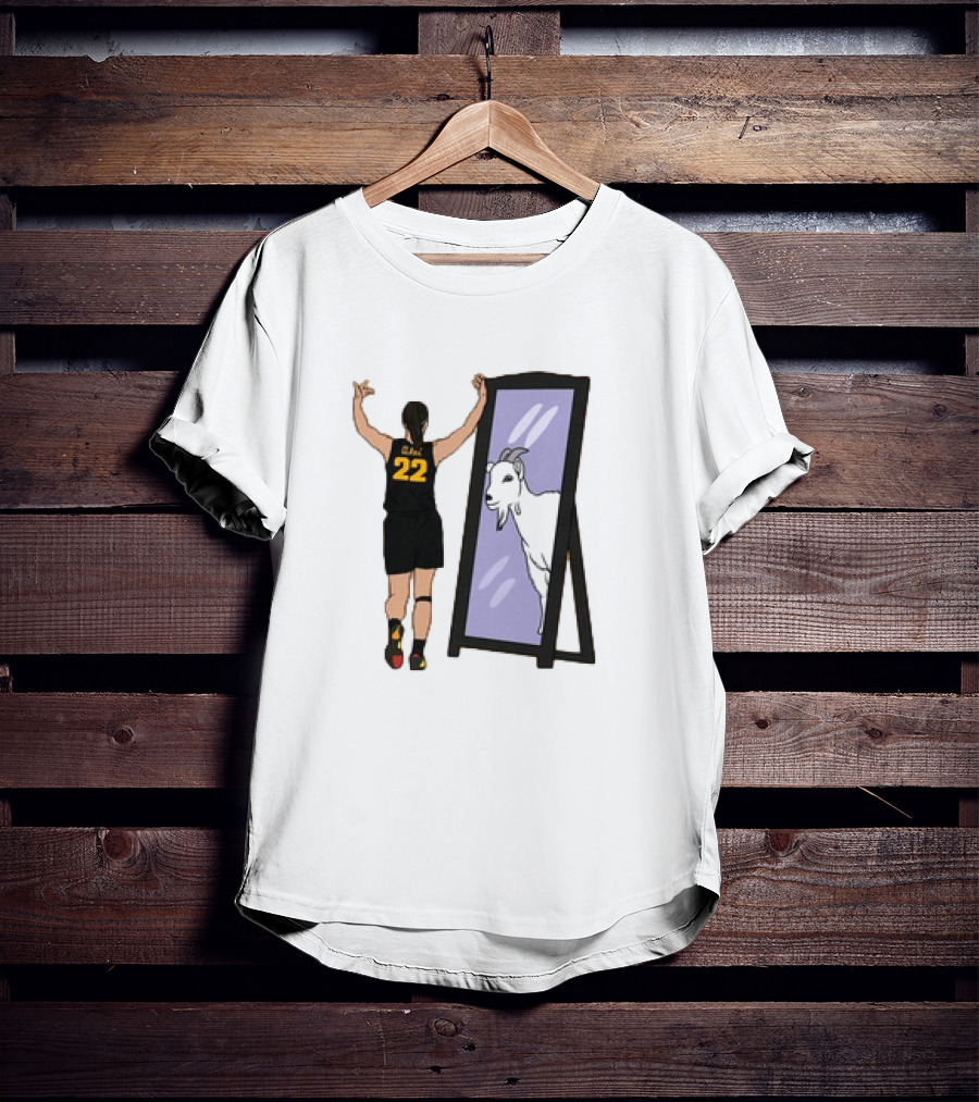 Caitlin Clark 22 Iowa Mirror GOAT T-Shirt