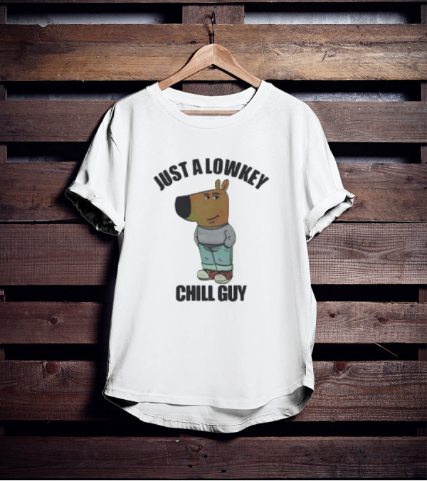 Just A Lowkey Chill Guy Retro Cartoon Style Character T-Shirt