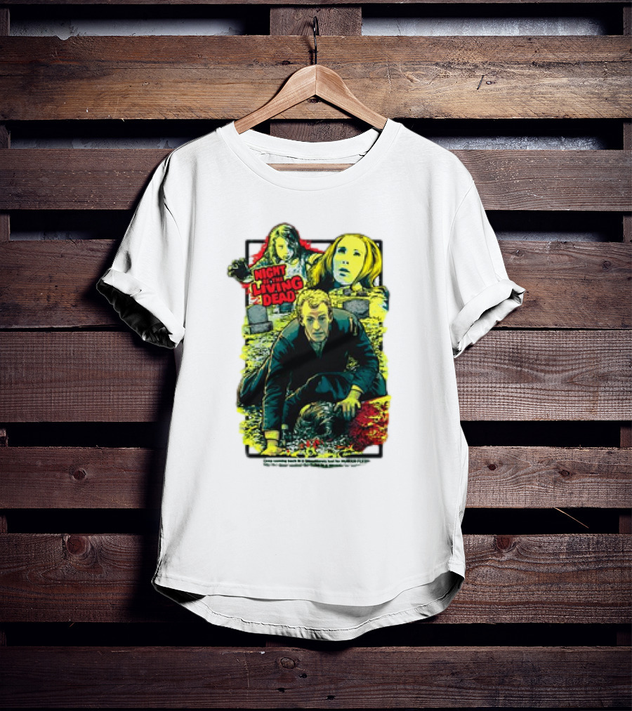Night Of The Living Dead Classic Horror Scene With Surrounded By Death Faces T-Shirt