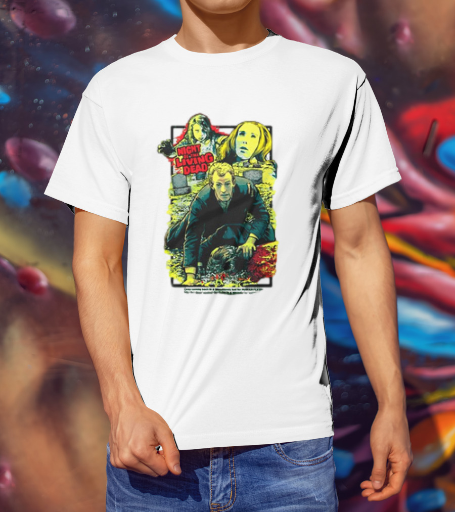 Night Of The Living Dead Classic Horror Scene With Surrounded By Death Faces T-Shirt