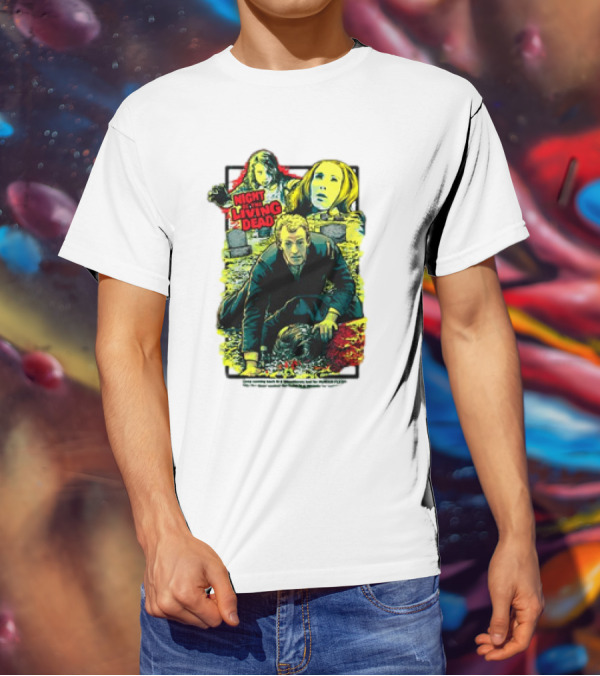 Night Of The Living Dead Classic Horror Scene With Surrounded By Death Faces T-Shirt