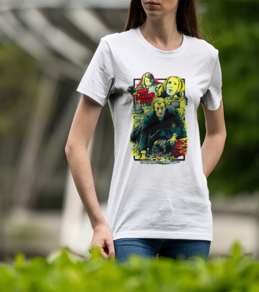 Night Of The Living Dead Classic Horror Scene With Surrounded By Death Faces T-Shirt