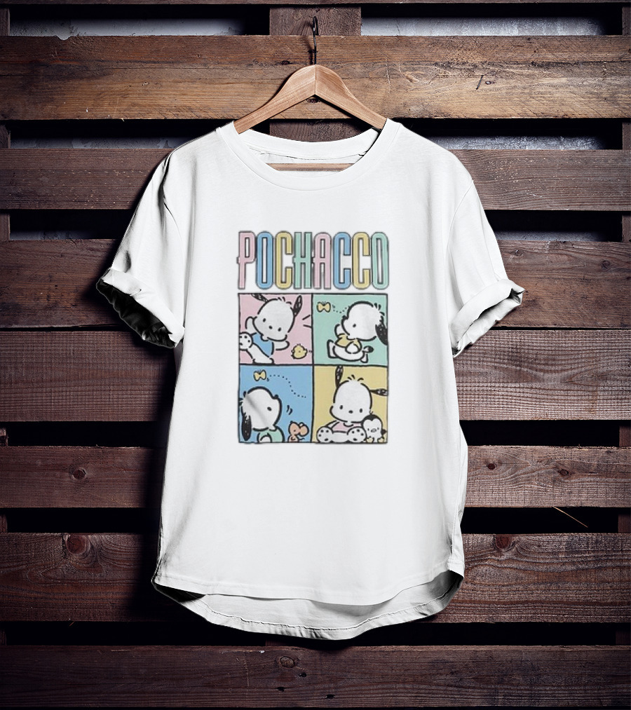 POCHACCO Pastel Grid Cute Comics Panel Series T-Shirt