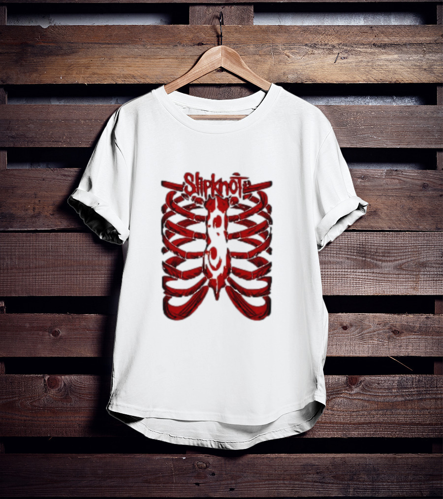 Slipknot Ribcage Skeleton Logo Red T-Shirt