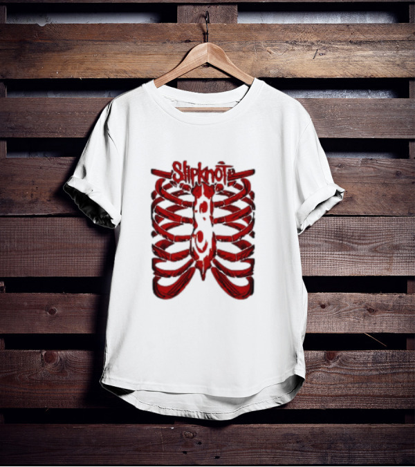 Slipknot Ribcage Skeleton Logo Red T-Shirt
