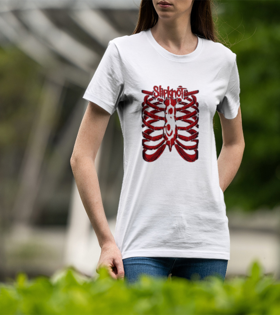 Slipknot Ribcage Skeleton Logo Red T-Shirt