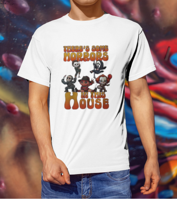 There’s Some Horrors In This House Masked Figures And Balloons T-Shirt