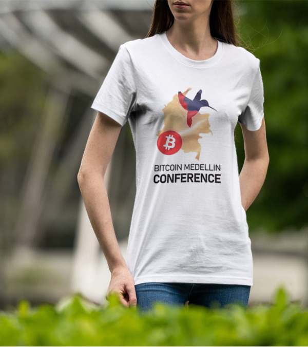 Bitcoin Medellin Conference Colombia Map Hummingbird T-Shirt
