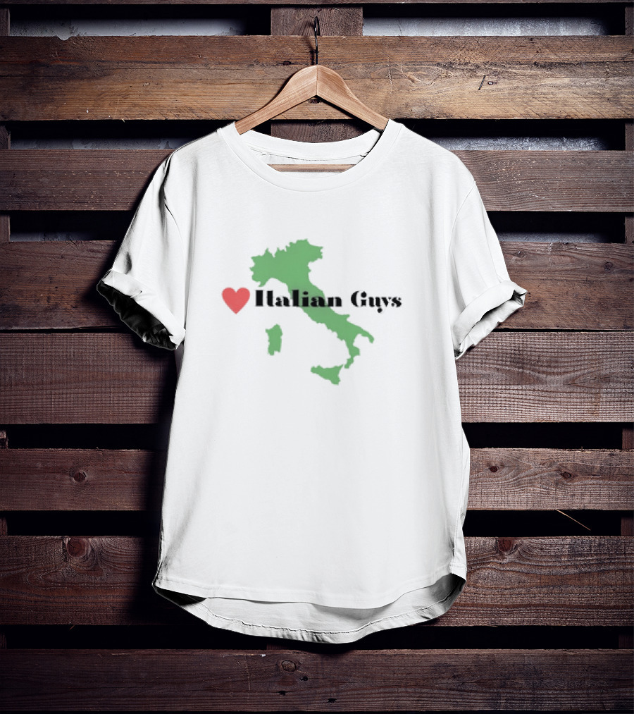 Heart Italian Guys Green Italy Map T-Shirt