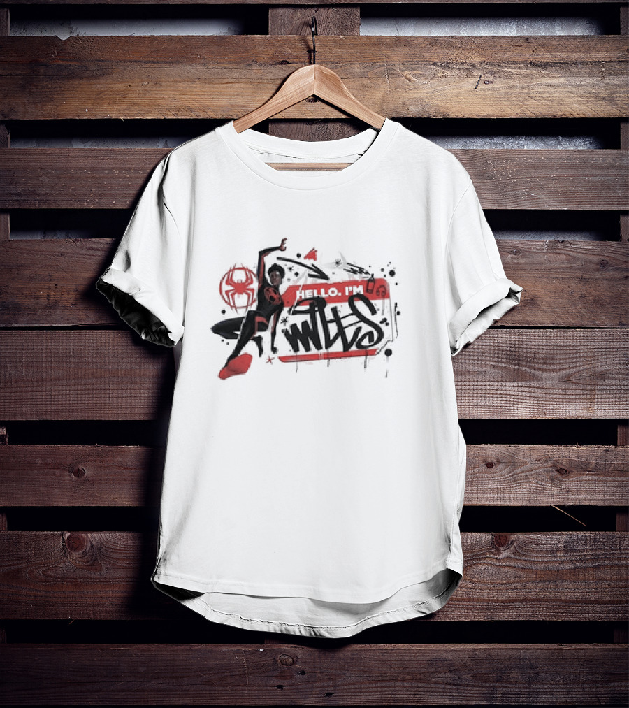 Marvel Spider-Man Across The Spider-Verse Hello I'm Miles T-Shirt