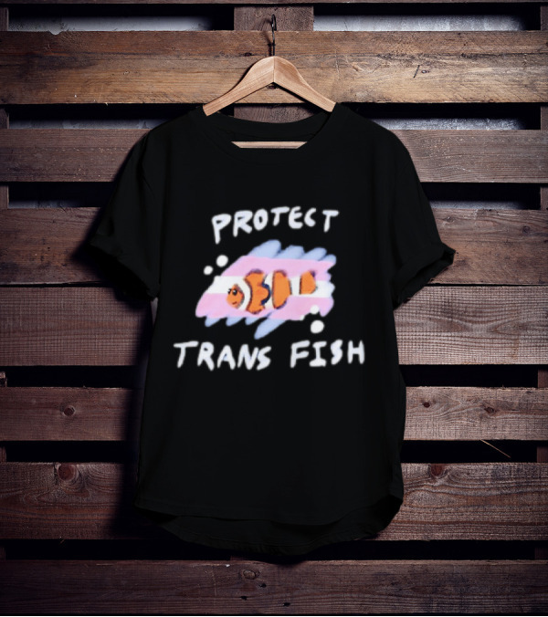 Protect Trans Fish Clownfish With Transgender Flag Colors T-Shirt