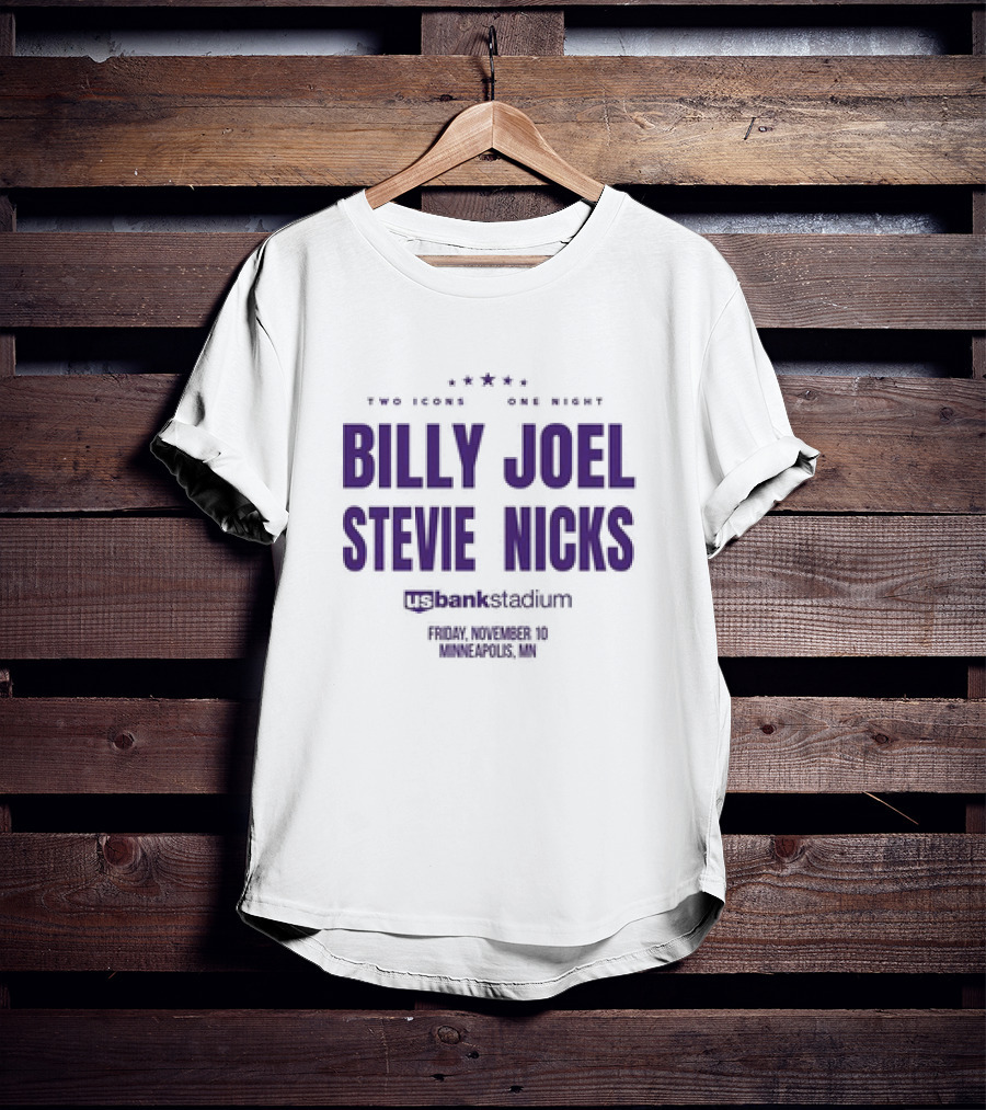 Billy Joel Stevie Nicks Two Icons One Night Us Bank Stadium Friday November 10 Minneapolis MN T-Shirt