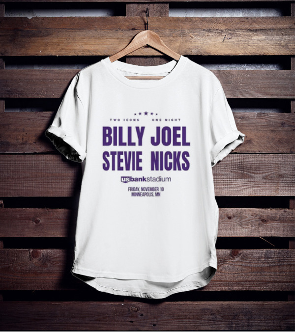 Billy Joel Stevie Nicks Two Icons One Night Us Bank Stadium Friday November 10 Minneapolis MN T-Shirt