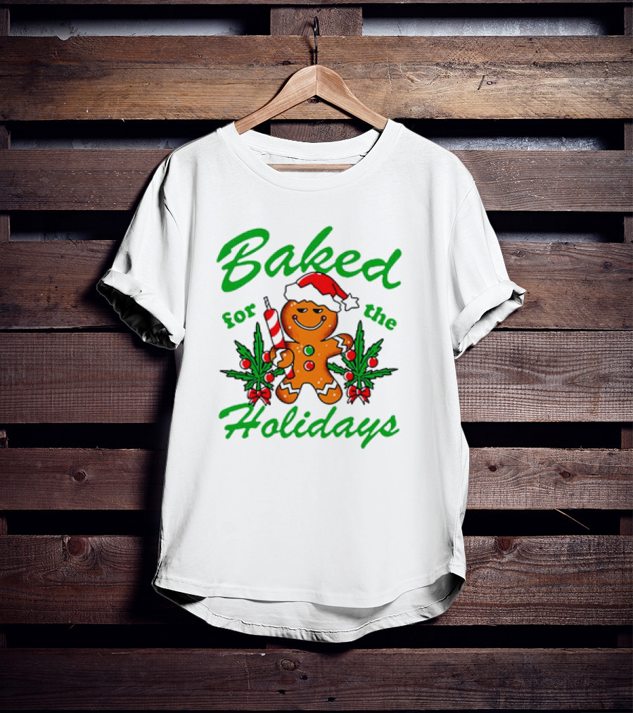 Baked For The Holidays Gingerbread Christmas Santa Hat T-Shirt