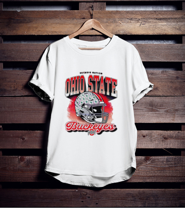 Ohio State Buckeyes Helmet Buckeye Nation Football T-Shirt