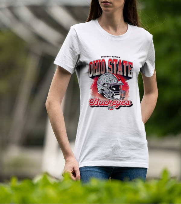 Ohio State Buckeyes Helmet Buckeye Nation Football T-Shirt