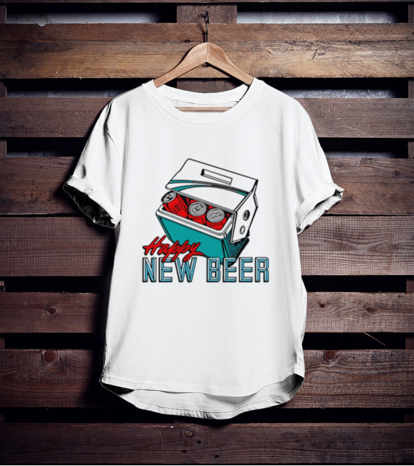 Happy New Beer Cooler With Cans T-Shirt