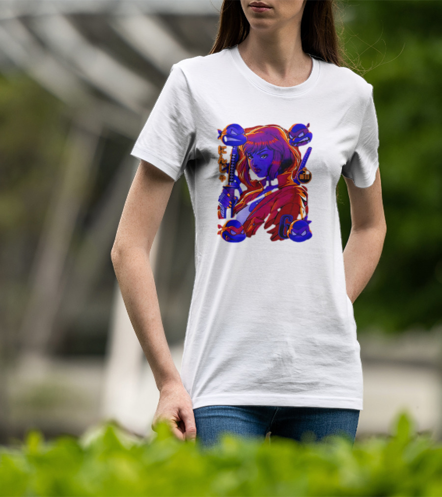 Ninja April O’Neil With Leonardo Raphael Donatello Michelangelo T-Shirt