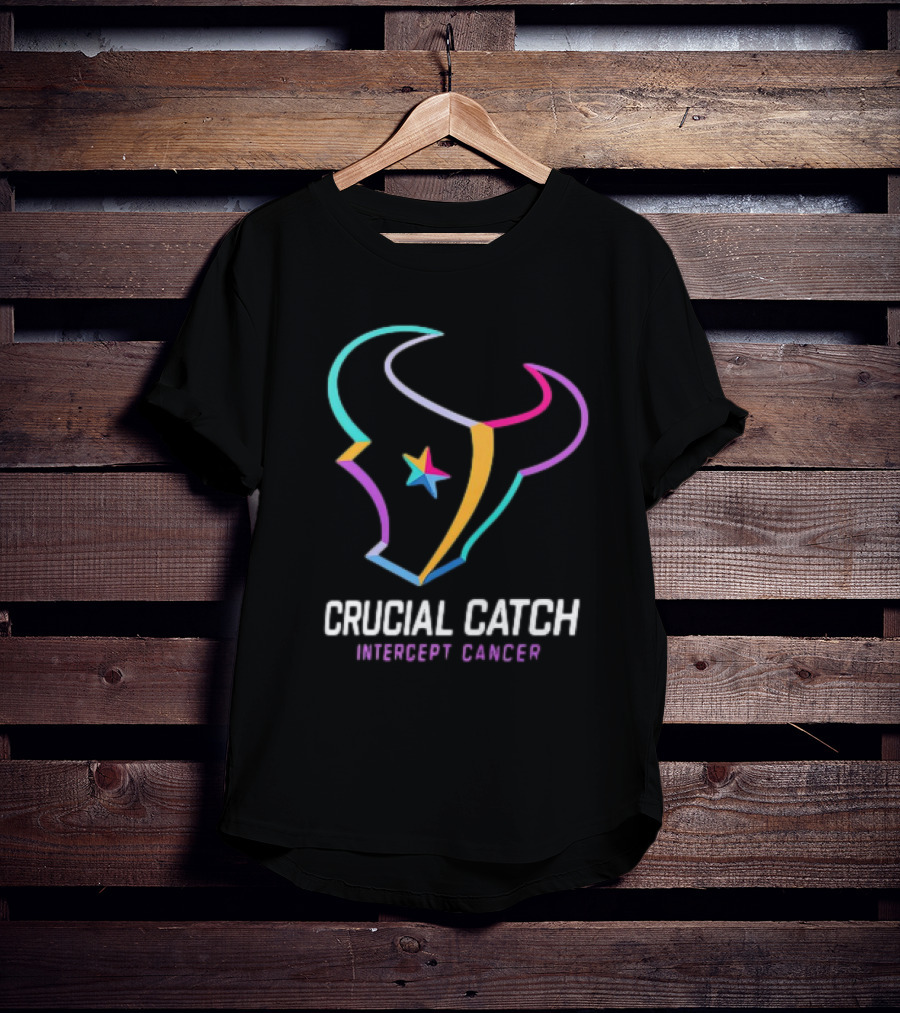 Houston Texans Crucial Catch Intercept Cancer Campaign T-Shirt