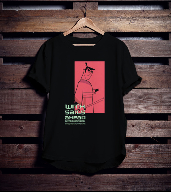 Samurai Jack With Sails Ahead Retro Style Fan T-Shirt
