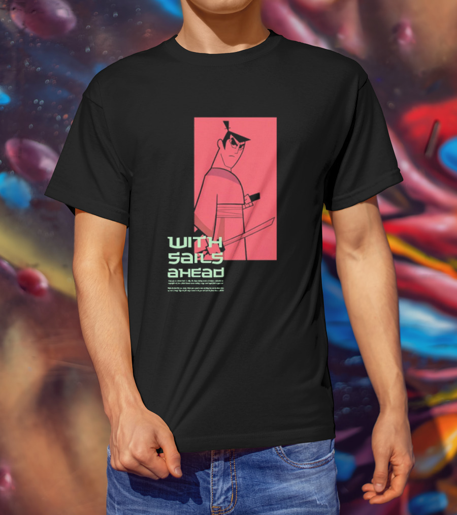 Samurai Jack With Sails Ahead Retro Style Fan T-Shirt