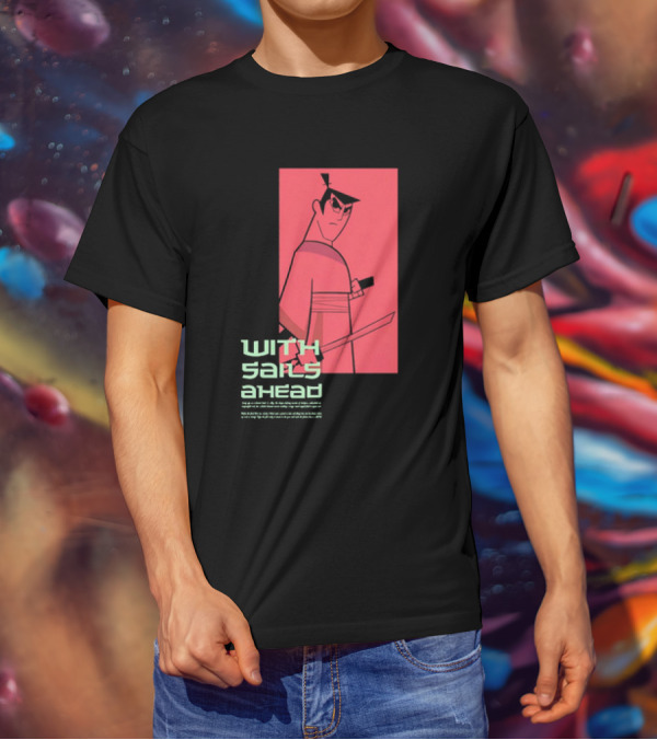 Samurai Jack With Sails Ahead Retro Style Fan T-Shirt