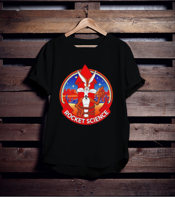 Wile E. Coyote Rocket Science Desert Cactus Scene T-Shirt