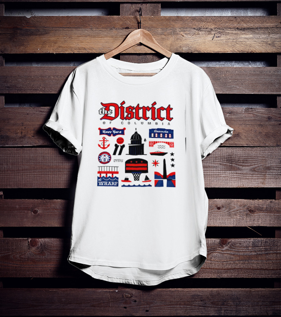 The District Of Columbia Navy Yard Anacostia Wharf Symbols T-Shirt