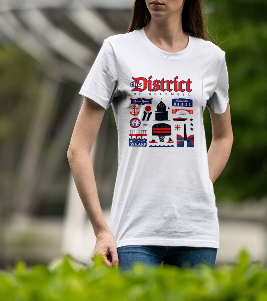 The District Of Columbia Navy Yard Anacostia Wharf Symbols T-Shirt