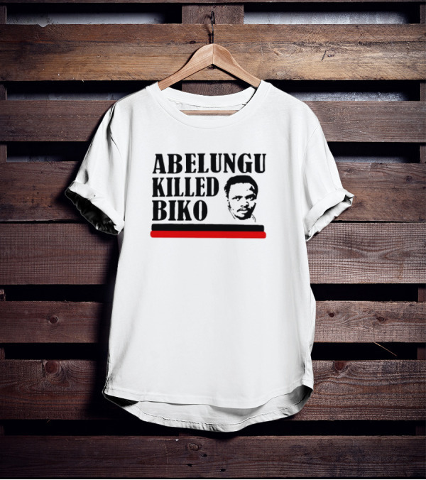 Abelungu Killed Biko Activist Portrait With Black And Red Lines T-Shirt