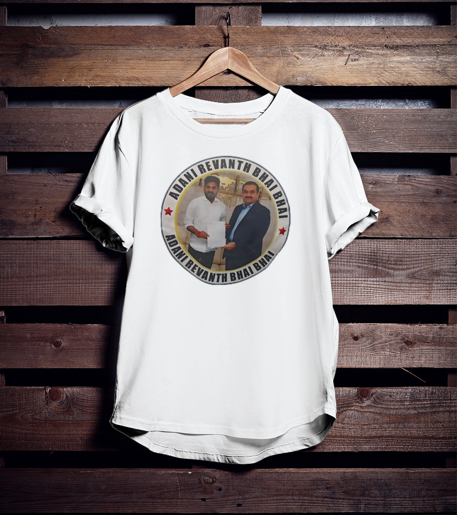 Adani Revanth Bhai Bhai Collaborative Meeting Circle Image T-Shirt