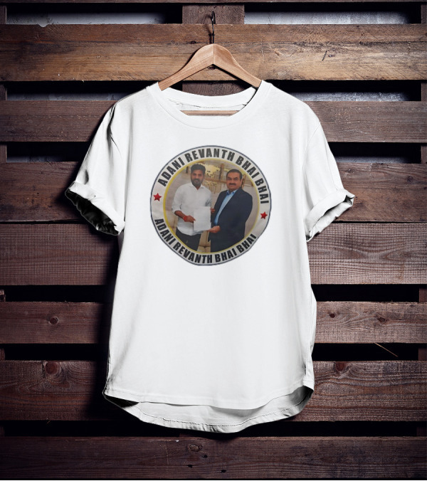 Adani Revanth Bhai Bhai Collaborative Meeting Circle Image T-Shirt