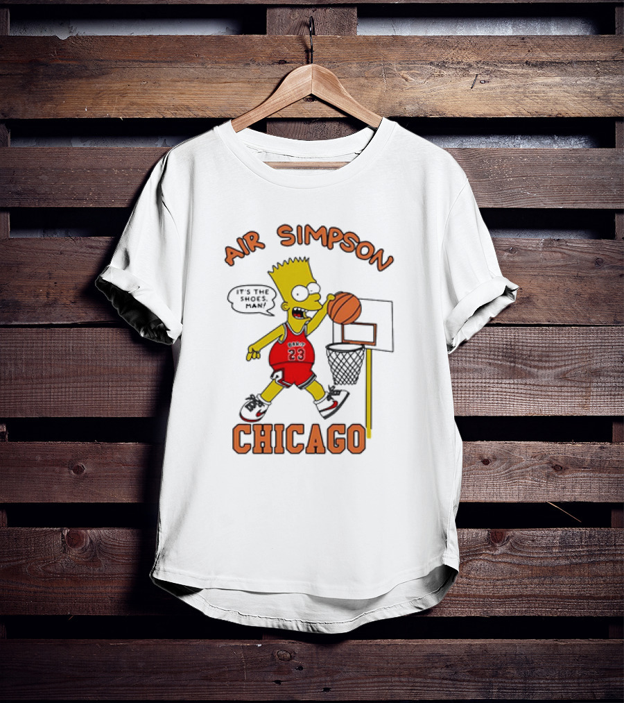 Air Simpson Chicago Basketball Cartoon Michael Jordan T-Shirt