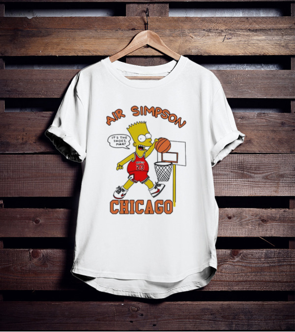 Air Simpson Chicago Basketball Cartoon Michael Jordan T-Shirt