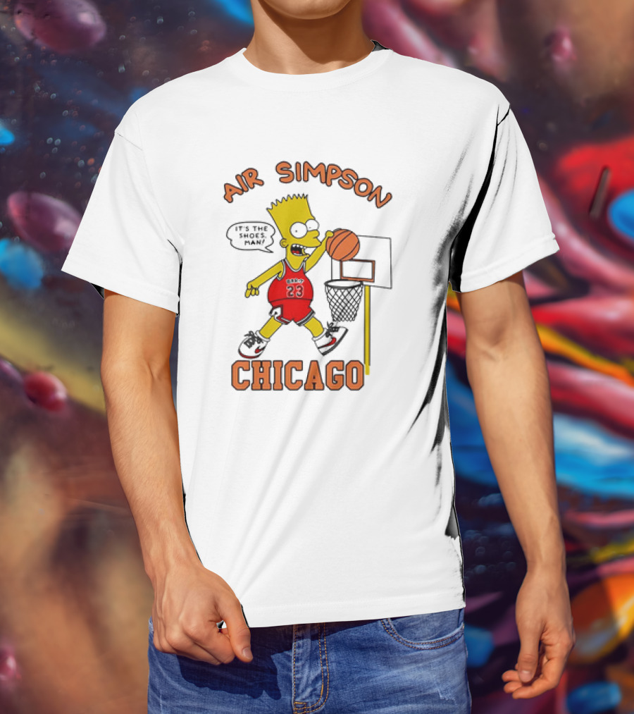 Air Simpson Chicago Basketball Cartoon Michael Jordan T-Shirt