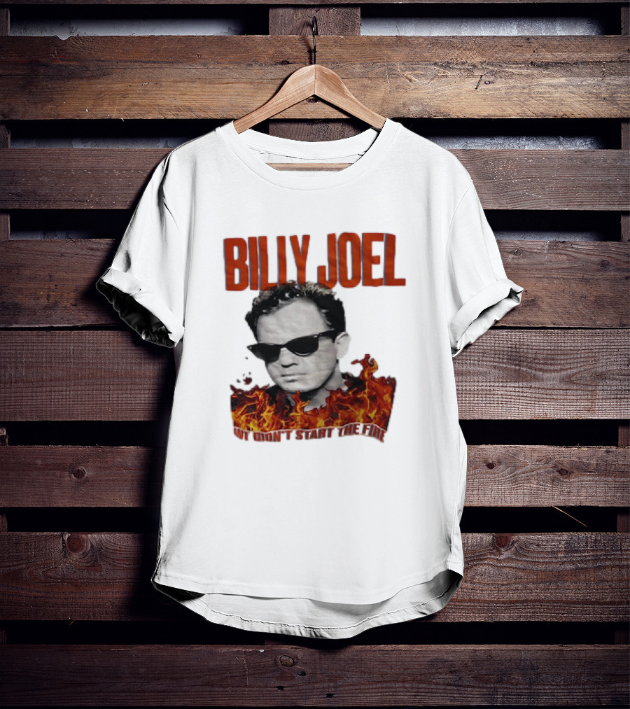 Billy Joel We Didn't Start The Fire Flames And Sunglasses T-Shirt