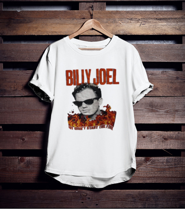 Billy Joel We Didn't Start The Fire Flames And Sunglasses T-Shirt