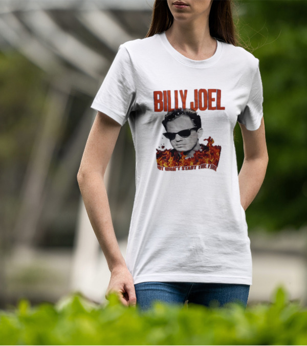Billy Joel We Didn't Start The Fire Flames And Sunglasses T-Shirt