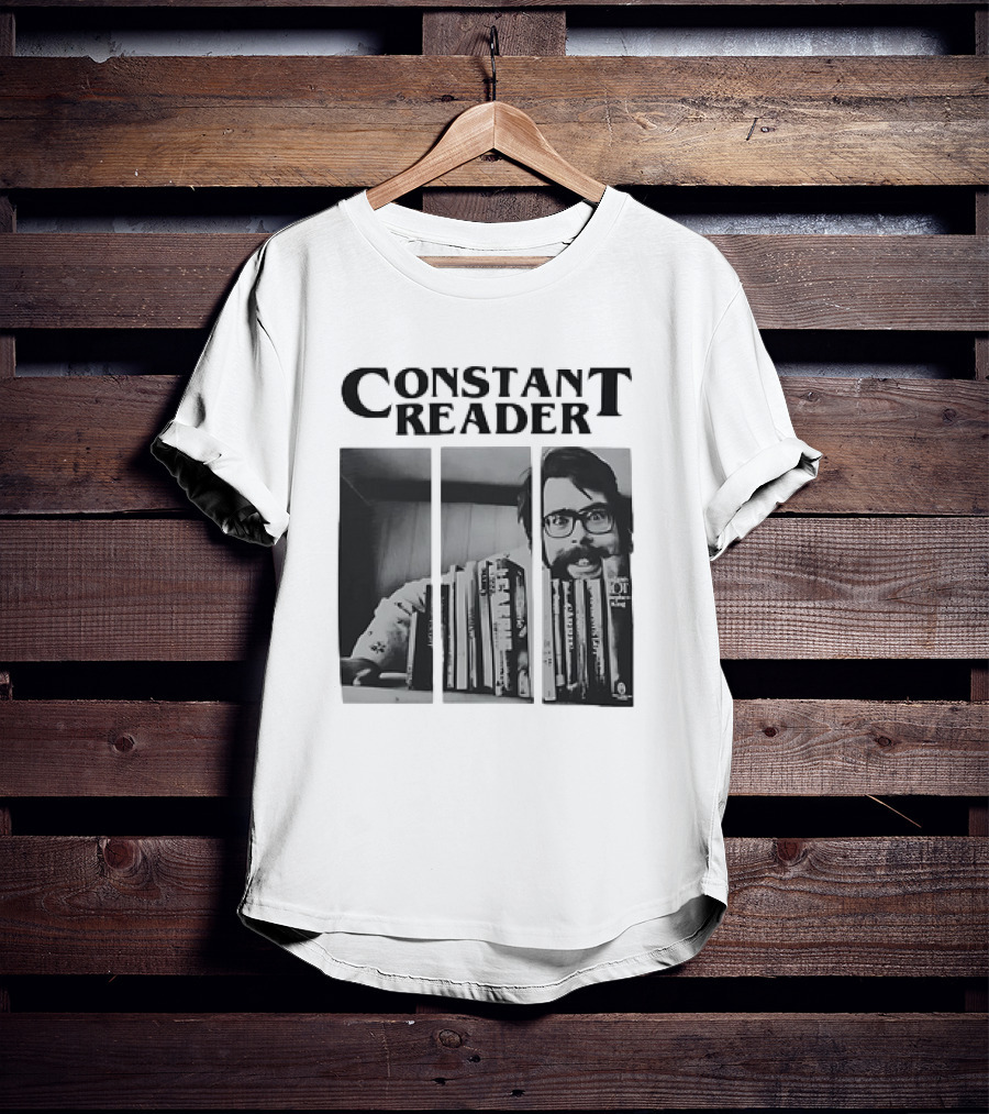 Constant Reader Stephen King Split Image With Books T-Shirt