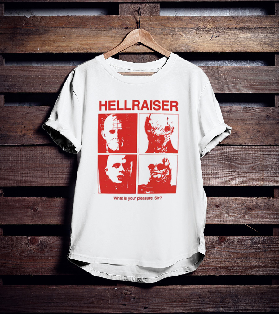 Hellraiser What Is Your Pleasure Sir Iconic Horror Faces Red T-Shirt