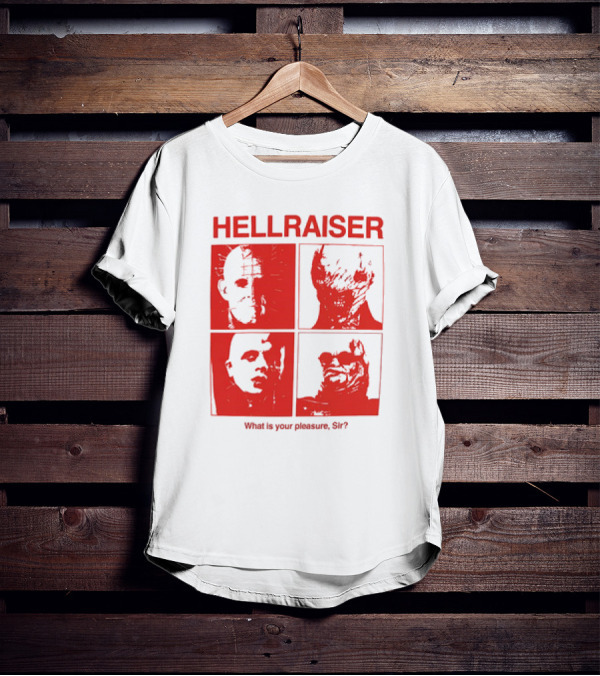 Hellraiser What Is Your Pleasure Sir Iconic Horror Faces Red T-Shirt