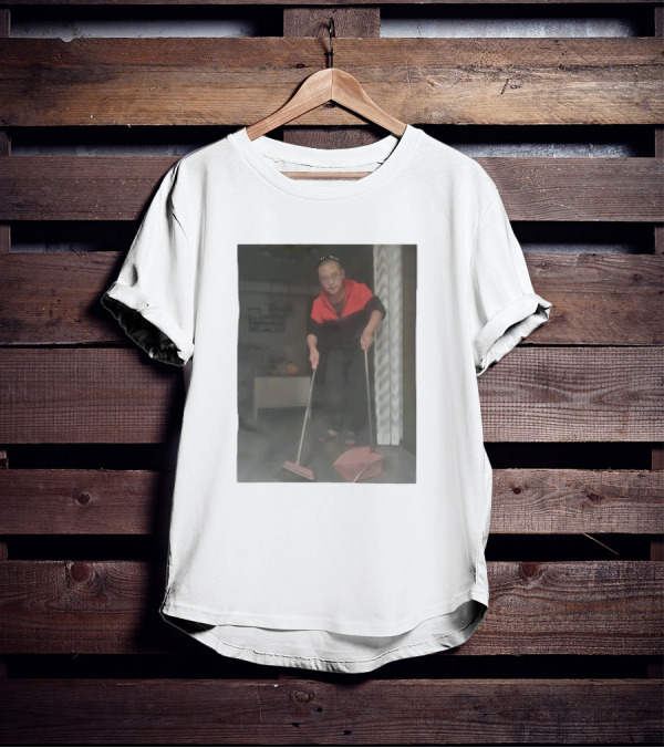 Hygiene Guy Cleaning With Broom And Dustpan Indoors T-Shirt