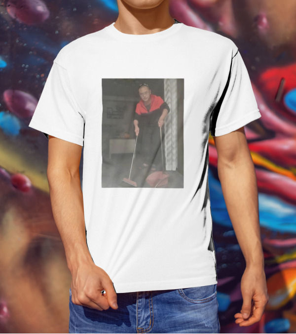 Hygiene Guy Cleaning With Broom And Dustpan Indoors T-Shirt